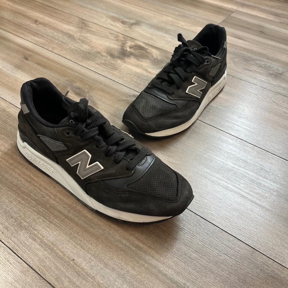 New Balance 998 Made in USA Black "Ash" Sneakers M998DPHO Mens 10